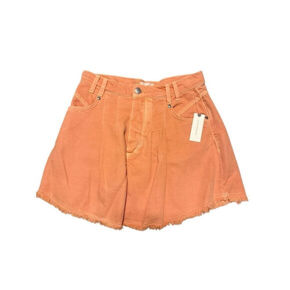 Brand New Anthropologie Pilcro Pleated Micro Denim Skirt in Pink Rose Size 4 - Picture 3 of 14